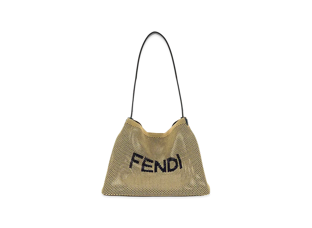 FENDI Raffia Large Hobo Soft Shopping Bag "Beige"