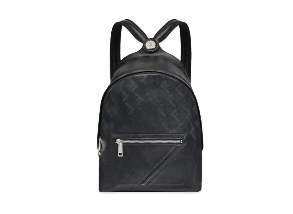 FENDI Fendi Chiodo Shadow Diagonal Leather Backpack "Black"