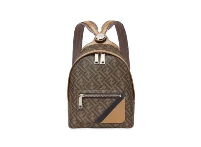 FENDI Chiodo Small FENDI Diagonal FF Canvas "Brown"