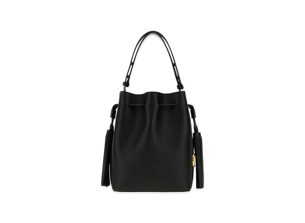 Valentino Women's Leather Vlogo Signature Bucket Ba "Black"