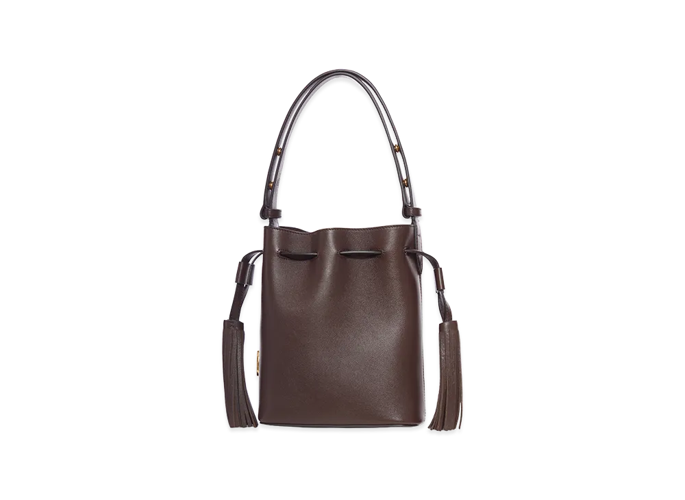 Valentino Women's Leather Vlogo Signature Bucket Bag "Chocolate/Brown"