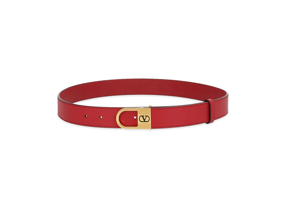 Valentino Women's V Logo Signature Belt "Red"