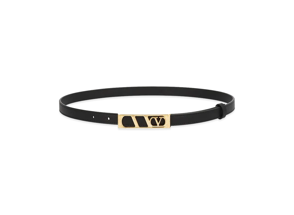 Valentino Women's V Logo Signature Belt "Black"