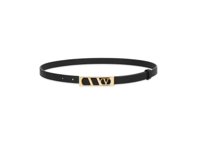 Valentino Women's V Logo Signature Belt "Black"