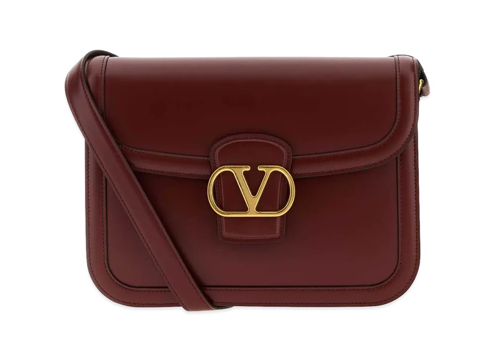Valentino Women's Leather 9to5 Shoulder Bag "Burgundy"