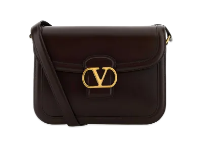 Valentino Women's Leather 9to5 Shoulder Bag "Dark Brown"