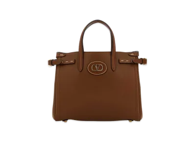 Valentino Women's Leather Antibes Shopping Bag "Brown"