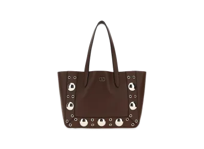 Valentino Women's Leather Small Nellcote Shopping Bag "Brown"