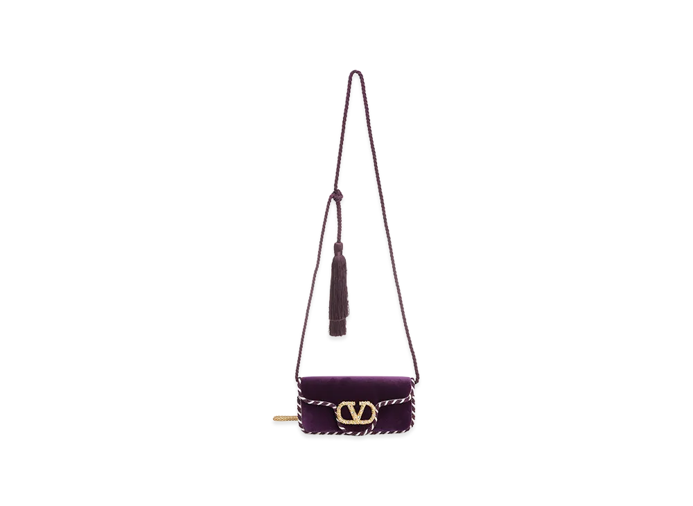Valentino Women's Loco Mini Velvet Clutch "Violet"