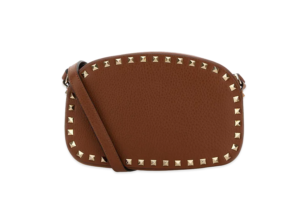 Valentino Women's Leather Rockstud Crossbody Bag "Caramel/Camel"