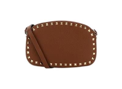 Valentino Women's Leather Rockstud Crossbody Bag "Caramel/Camel"