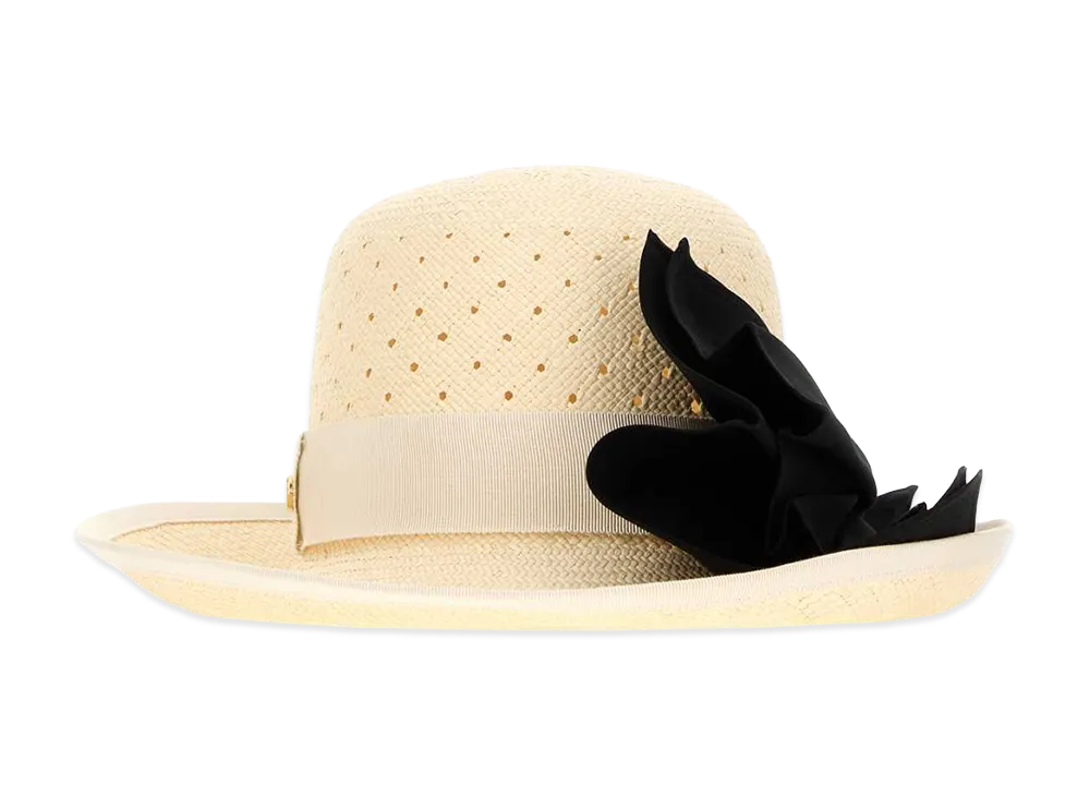 Valentino Women's Straw Vlogo Signature Hat "Beige"