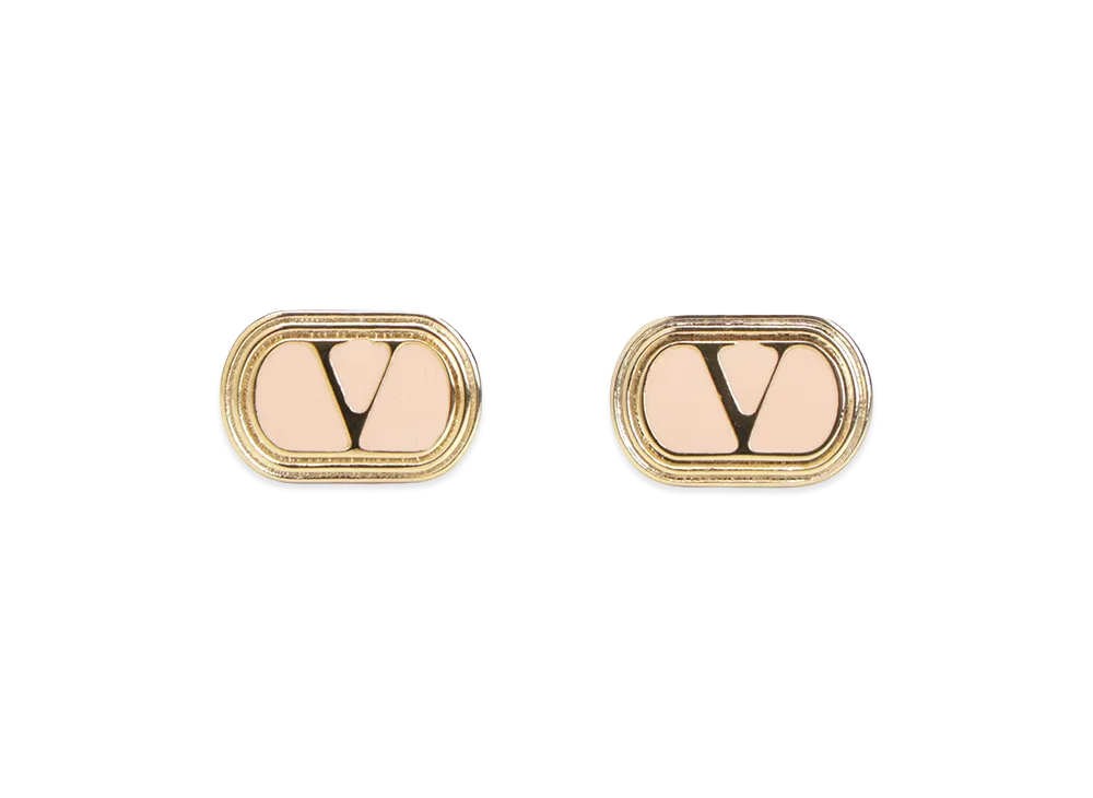 Valentino Women's Vlogo Oval Earrings "Rose"