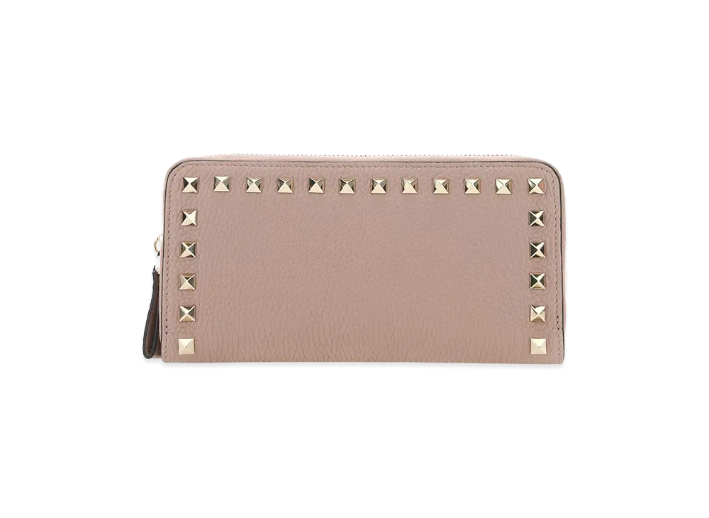 Valentino Women's Leather Rockstud Wallet "Antiqued Pink"
