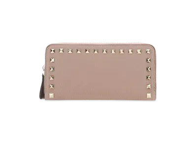 Valentino Women's Leather Rockstud Wallet "Antiqued Pink"