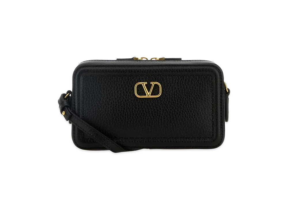 Valentino Women's Leather Vlogo Crossbody Bag "Black"