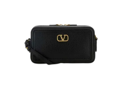 Valentino Women's Leather Vlogo Crossbody Bag "Black"