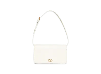Valentino Women's Leather Vlogo Signature Clutch "Ivory/White"
