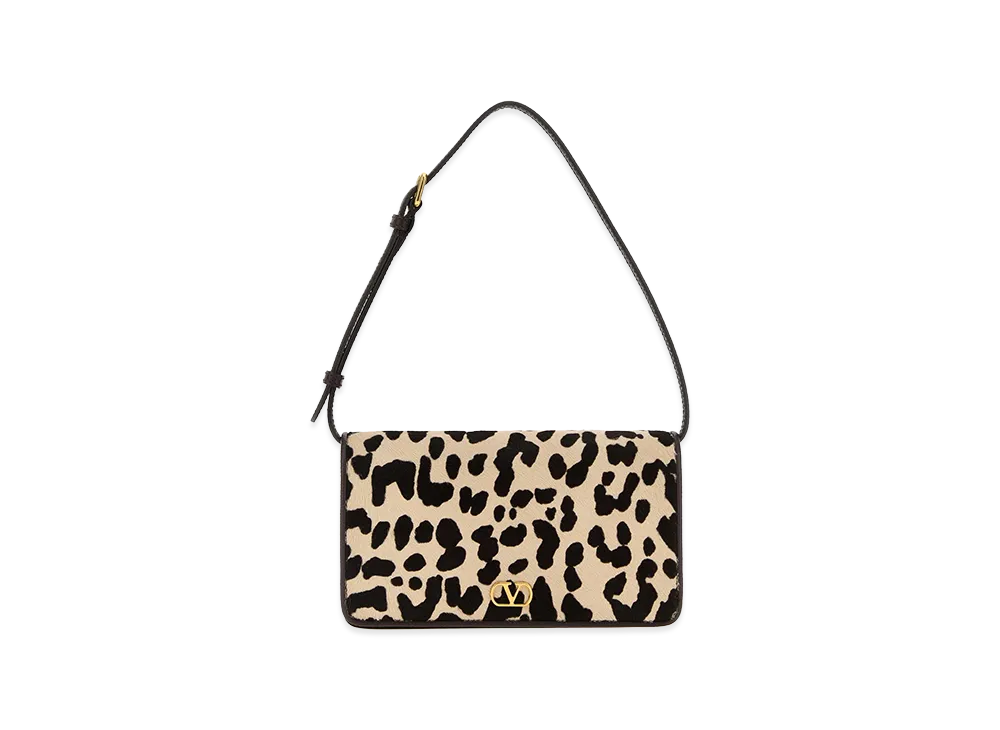 Valentino Women's Calf Hair Mini Vlogo Signature Shoulder Bag "Printed/Animal Print"