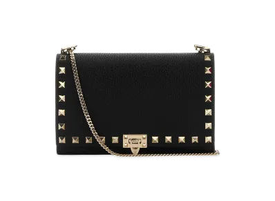 Valentino Women's Leather Rockstud Crossbody Bag "Black"