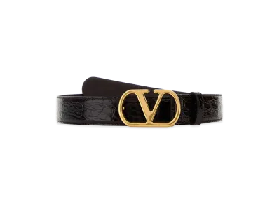Valentino Women's Leather Vlogo Belt "Brown"