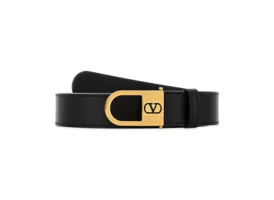Valentino Leather Vlogo Signature Belt "Black"