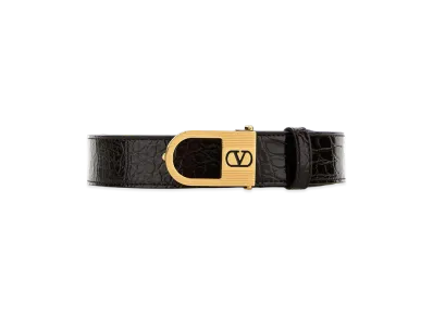 Valentino Leather Vlogo Signature Belt "Dark Brown"