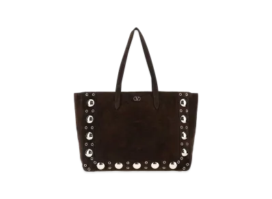 Valentino Suede Nellcote Shopping Bag "Dark Brown"