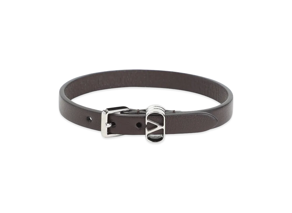 Valentino Garavani Ovalette Leather Bracelet "Oak"