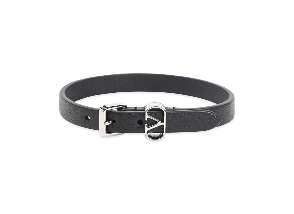 Valentino Calfskin Ovalette Bracelet "Black"
