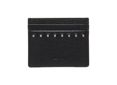 Valentino Rockstud Leather Card Holder "Black"