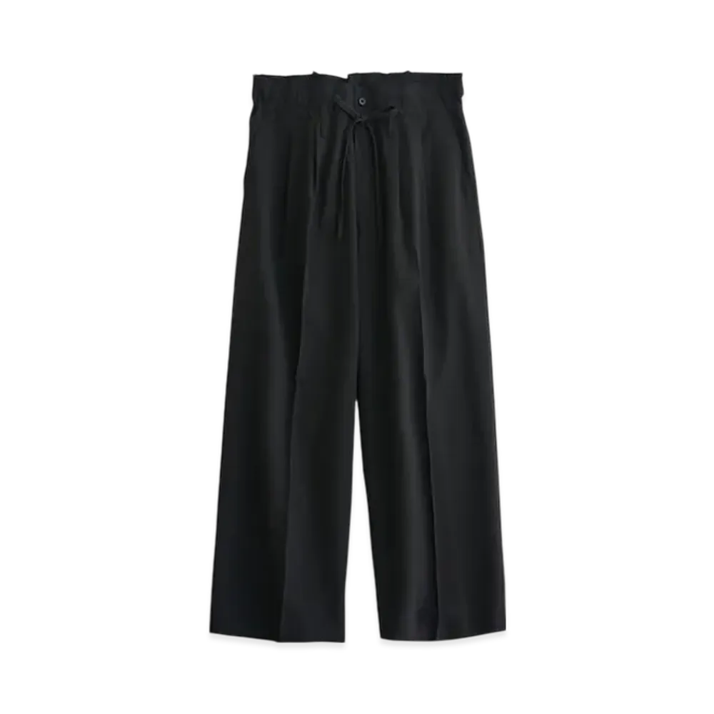 YOKE Wool Tropical Easy Pants Xo "Black"