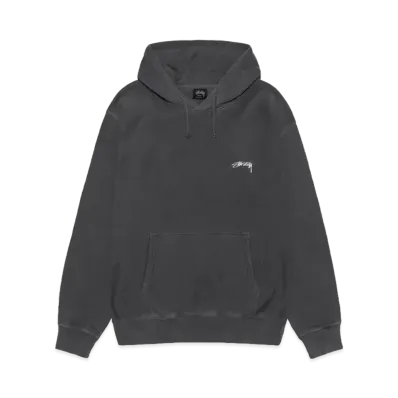 Stussy Smooth Stock Pigment Dyed Hoodie "Black" (FA24)