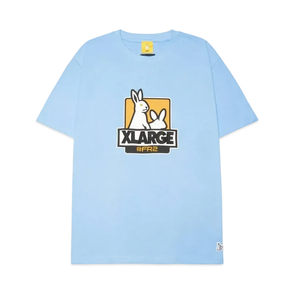 XLARGE x FR2 Box Logo S/S T-shirt "Lt Blue"