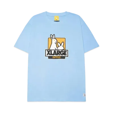 XLARGE x FR2 Box Logo S/S T-shirt "Lt Blue"