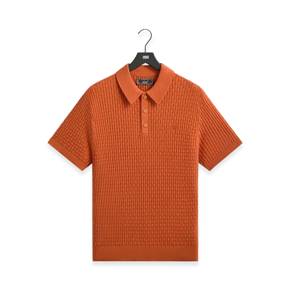 Kith Basket Weave Tilden Polo "Clementine"