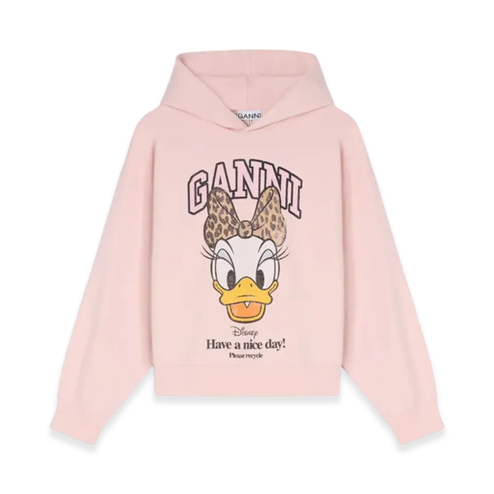 GANNI x Disney Daisy Duck Pink Cropped Hoodie "Chalk Pink"