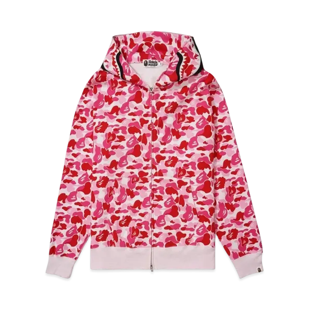 A BATHING APE ABC Camo Shark Full Zip Hoodie "Pink"