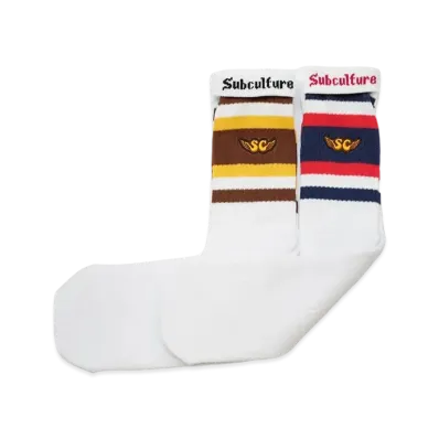 Subculture Sc 2Pack Skate Sox "Yellow/Brown"