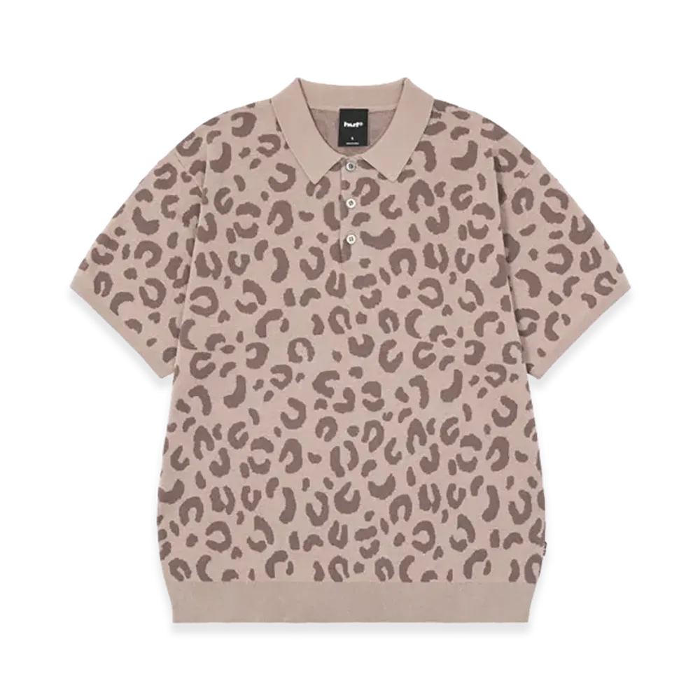 HUF Co-Op Chunky Cheetah Knit Polo "Beige"
