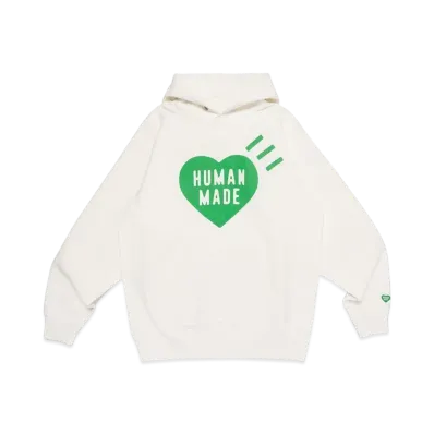 HUMAN MADE Heart Heavyweight Hoodie 1928 / Green "White"