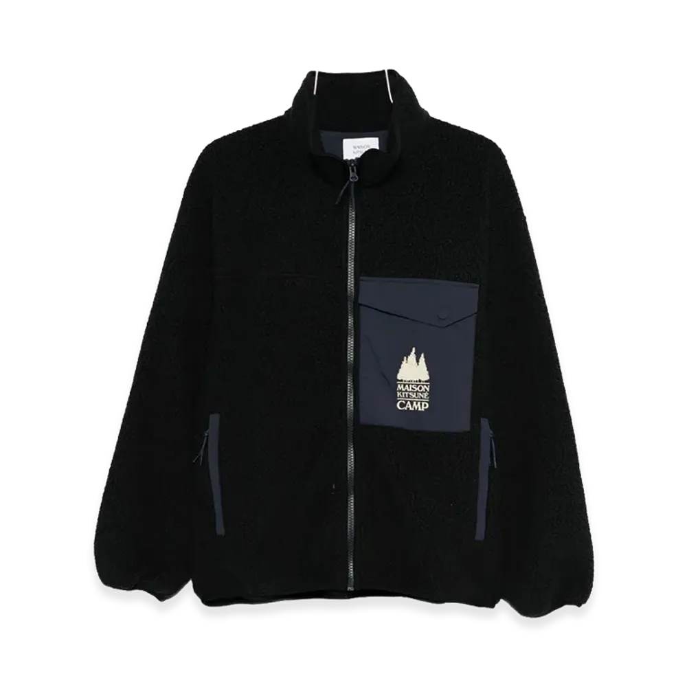 Maison Kitsune Casual Fleece Zipped Jacket "Black"