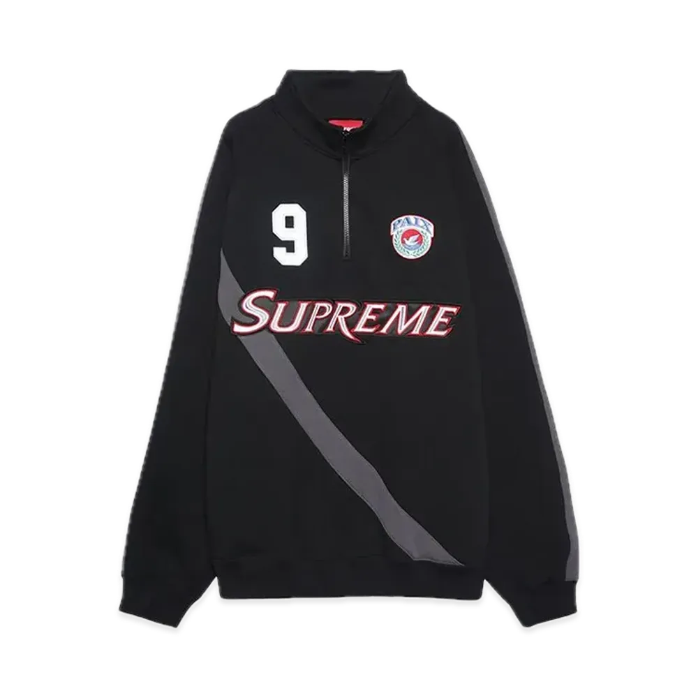 Supreme Equipe Half Zip Sweatshirt "Black"