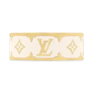 Louis Vuitton Nanogram Enamel Ring "Gold/Blanc"