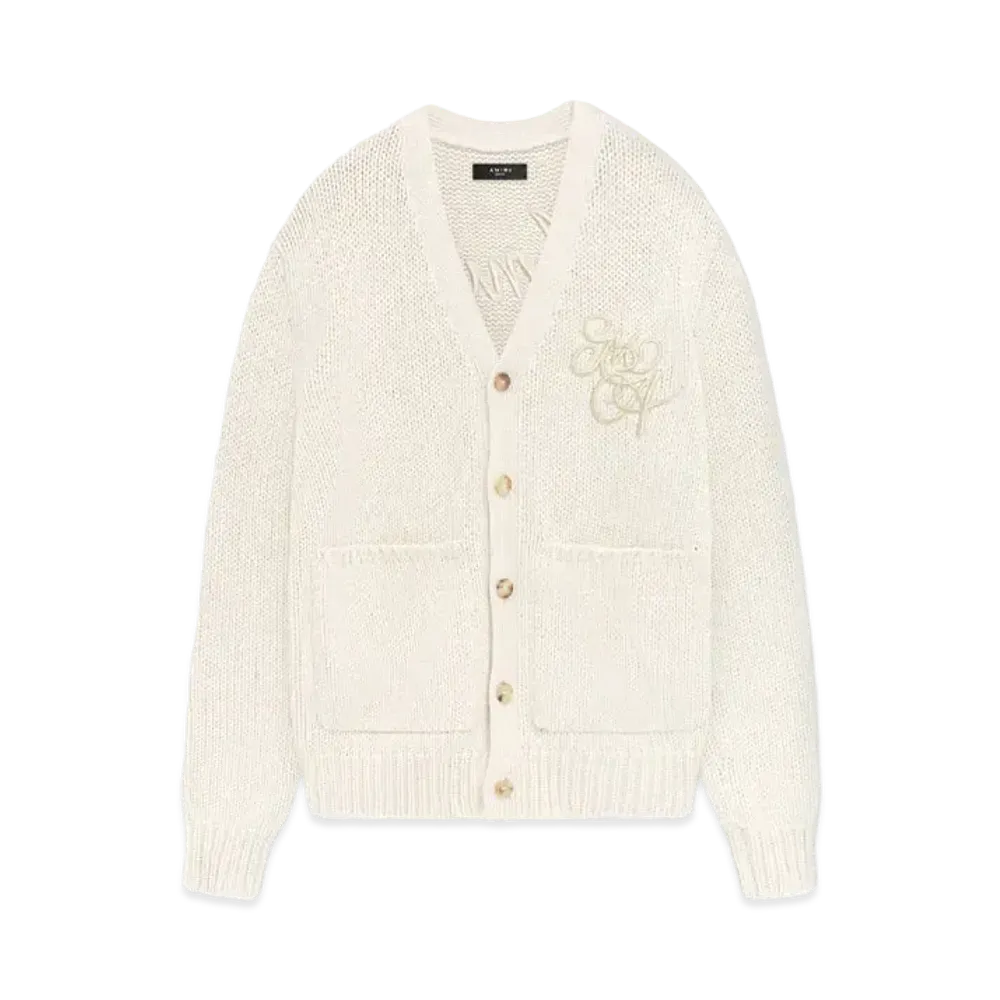 AMIRI Women'S MA Swirl Cardigan "Alabaster"
