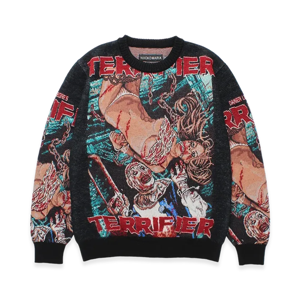 WACKO MARIA x Terrifier Mohair Jacquard Knit Sweater "Black"