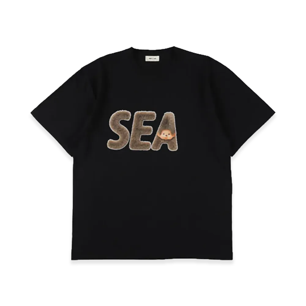 WIND AND SEA x Monchhichi Fur Og Sea Tee "Black"