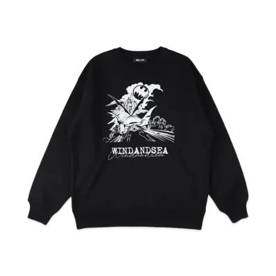 WIND AND SEA x BATMAN Batmobile Comic Crewneck Sweatshirt "Black"