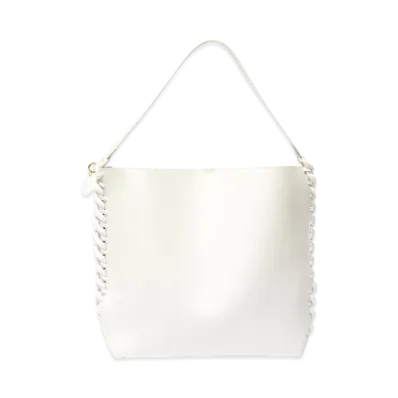 STELLA McCARTNEY Frayme Grainy Alter Mat Tote Bag "Pure White"