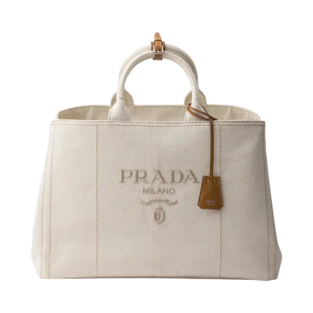 PRADA Linen Blend Tote Bag "Natural"